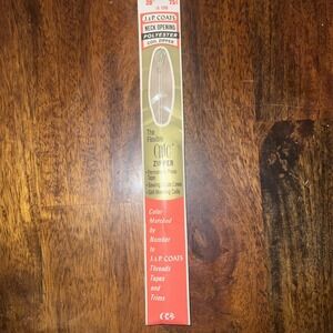 Vintage Vtg J&P Coats Neck Opening Coil Zipper 20" Ecru 16